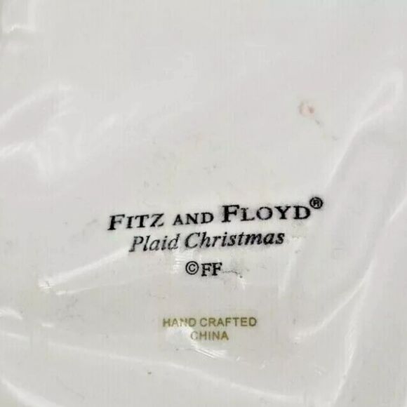 Vintage Fitz & Floyd Christmas Reindeer Canape Plate Cookies Candy Tray 10" Cute - Picture 7 of 11